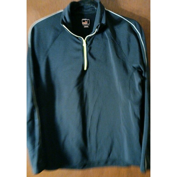 Puma Sport Lifestyle 1/4 Zip Pullover Jacket Size LG Black Thumb Hole Longsleeve - Picture 3 of 14